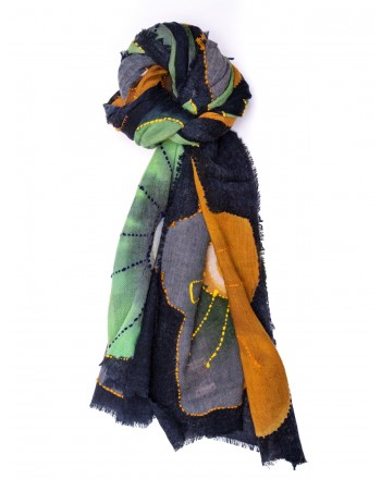 CAMERUCCI - ORTENSIA scarf wool - Blue