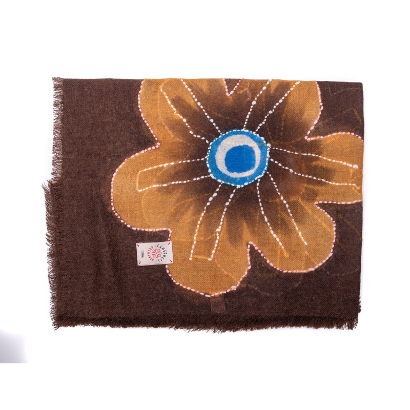 CAMERUCCI - ORTENZIA scarf wool  - Brown