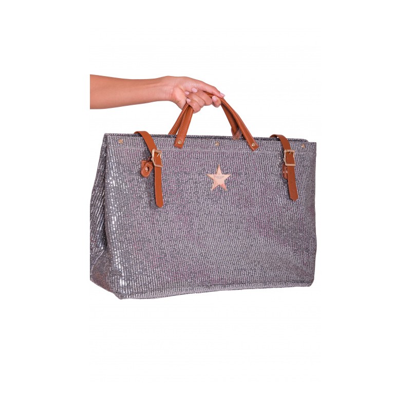 PIN-UP STARS - PA002XB Full Mirrors Shopping Bag - Antique Pink