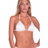 PIN-UP STARS - Solid Color Padded Triangle Bikini Pointed Mirror Studs PA030TR -White
