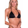 PIN-UP STARS - Solid Color Padded Triangle Bikini Pointed Mirror Studs PA030TR - Black
