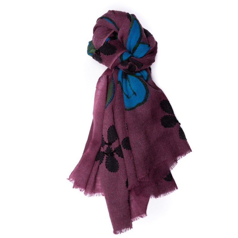 CAMERUCCI - ORTENZIA scarf wool - Wine