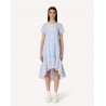 RED VALENTINO - Cotton Dress with Broderie Anglaise Lace - White/Light Blue