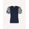 RED VALENTINO - Lace Sleeves T-Shirt - Blue