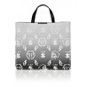 PHILIPP PLEIN -Leather Monogram Shopping Bag -White/Black