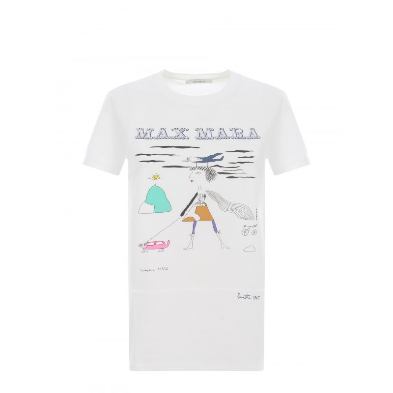 MAX MARA - BAMBINA Cotton T-Shirt- Silk White