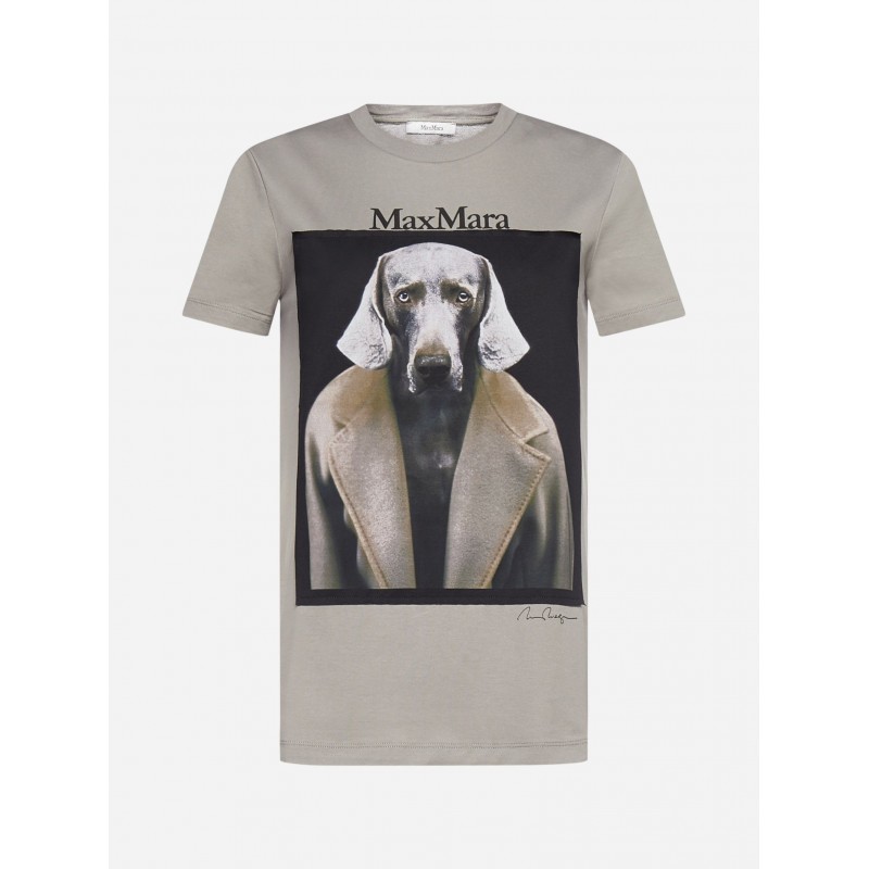 MAX MARA - DOGSTAR Cotton T-Shirt - Pearl Grey