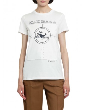 MAX MARA  - T-Shirt in Cotone OBLO - Bianco Seta