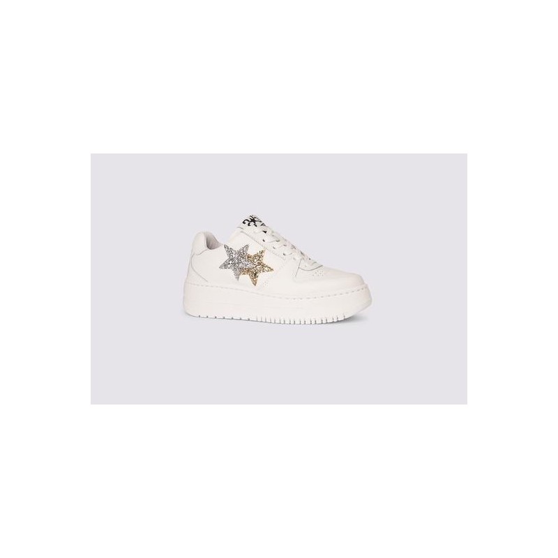 2 STAR- QUEEN LOW Sneakers 2SD3271 Leather -White/Gold/Silver