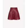 RED VALENTINO -  Leather Shorts - Cherry