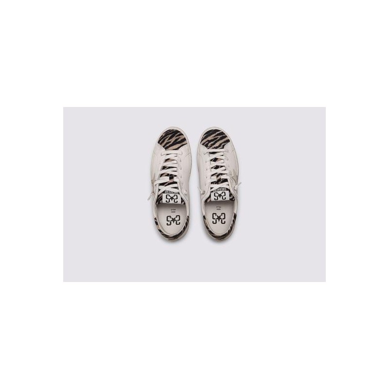 2 STAR- Sneakers 2S3219-094 Pelle - Bianco/nero zebrato