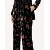 RED VALENTINO - Pantalone in Velluto a Stampa SWEET ROSES - Nero
