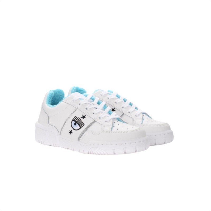 CHIARA FERRAGNI - CF1 Leather Sneakers - White