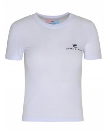 CHIARA FERRAGNI - T-Shirt Basic in Cotone - Bianco
