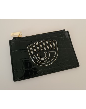 CHIARA FERRAGNI - FRAME EYE Leather Card Holder - Black