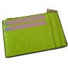 CHIARA FERRAGNI - FRAME EYE Leather Card Holder - Neon Green