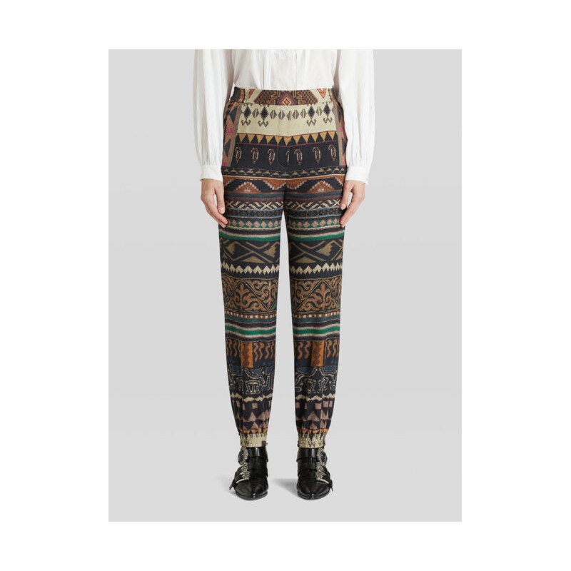 ETRO - Wool and Silk Jogger Trousers -Multicolor