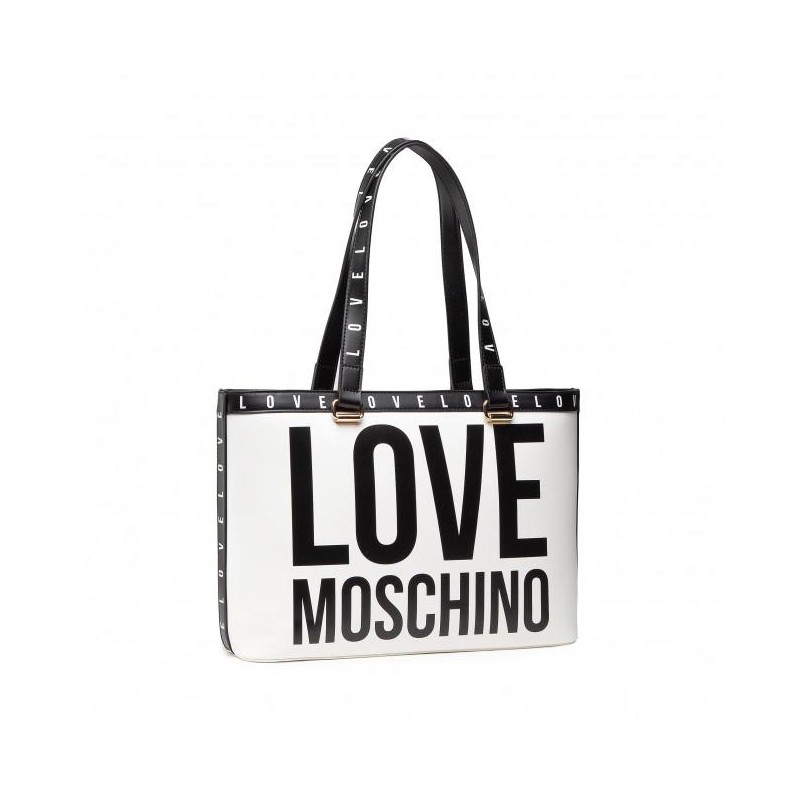 LOVE MOSCHINO - Mega Logo Shopping Bag - White