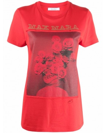 MAX MARA - ROSSO Cotton T-Shirt - Red