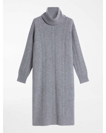 MAX MARA STUDIO - PAESE Wool and Cashmere Knit Dress - Blended Grey