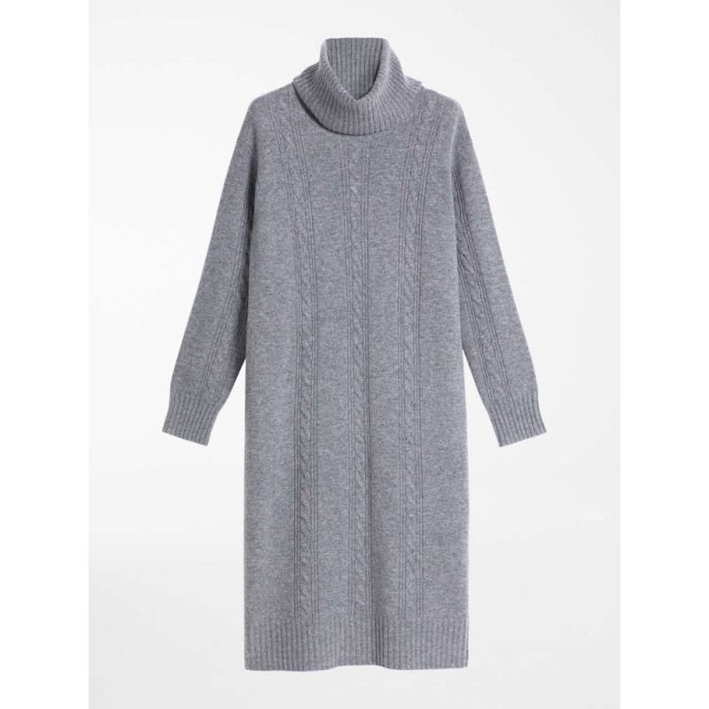 MAX MARA STUDIO - PAESE Wool and Cashmere Knit Dress - Blended Grey