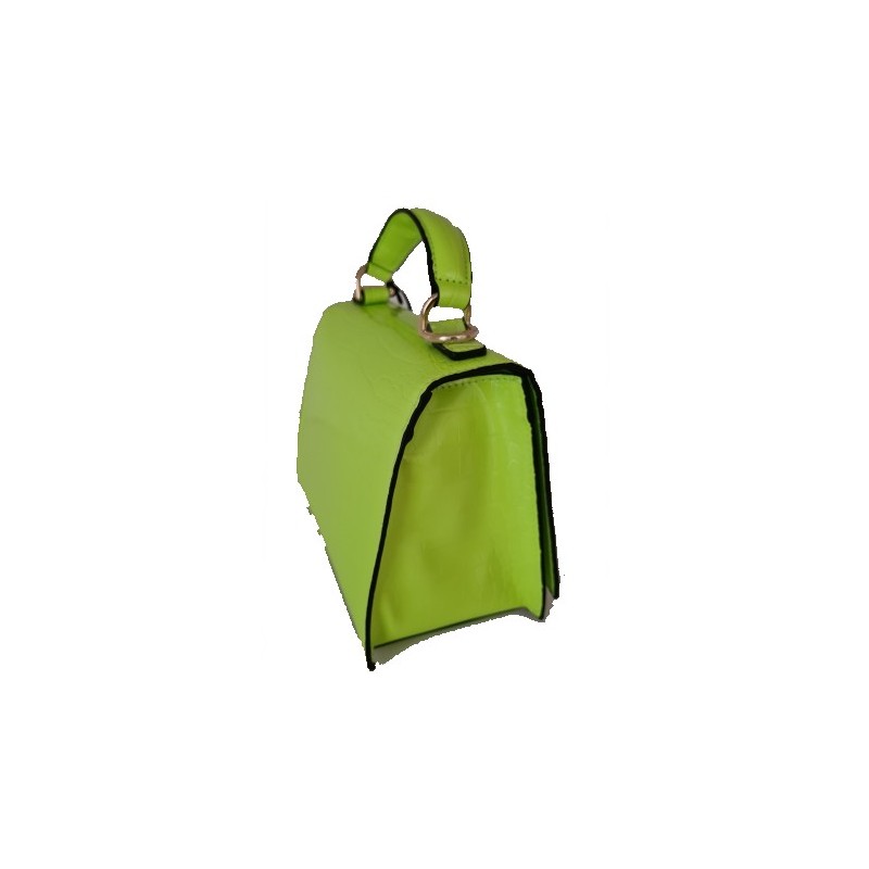 CHIARA FERRAGNI - FRAME EYE Leather Bag - Neon Green