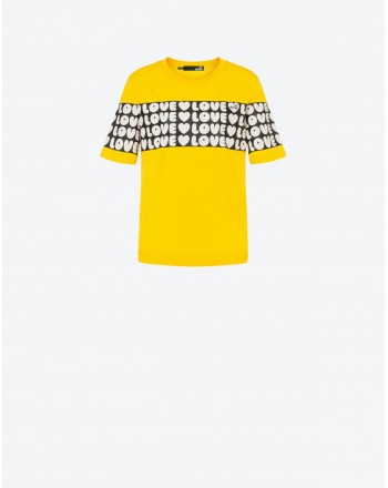 LOVE MOSCHINO - BOLD LOVE Jersey T-Shirt - Yellow