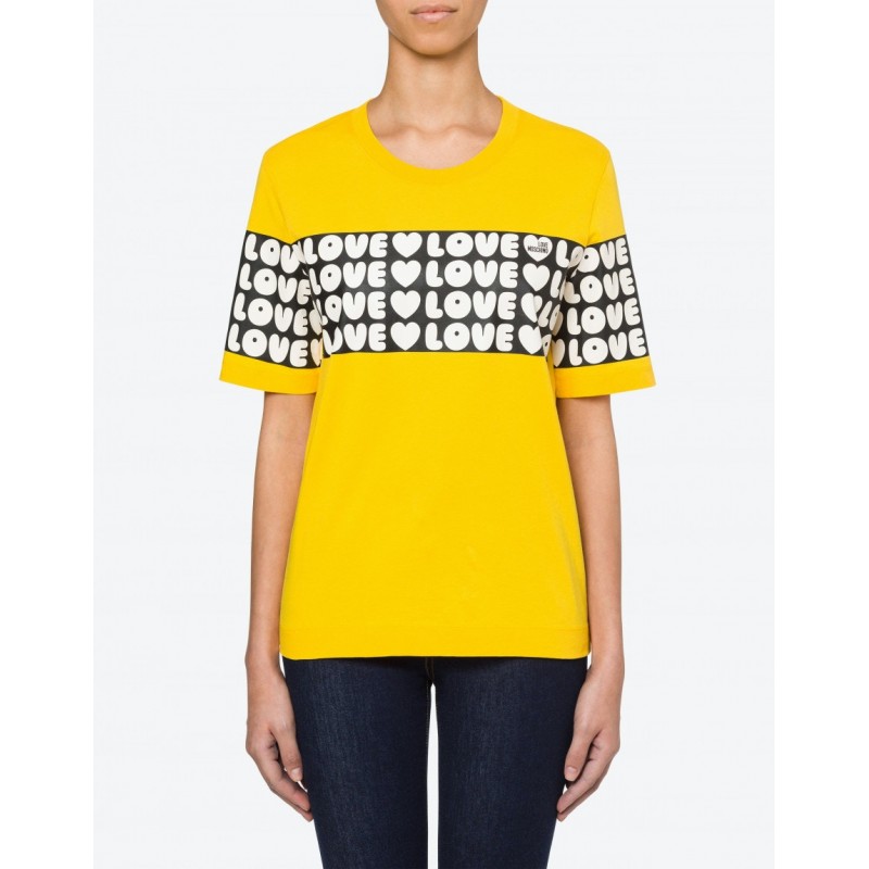 LOVE MOSCHINO -T-Shirt in Jersey BOLD LOVE - Giallo