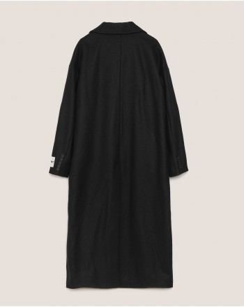 HINNOMINATE - Doublebreasted Cloth Coat - Black