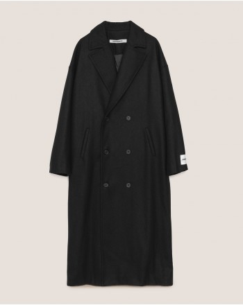 HINNOMINATE - Doublebreasted Cloth Coat - Black
