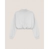 HINNOMINATE - Cotton Short Turtleneck Fleece Hnwsfco028 -White