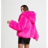 CHIARA FERRAGNI - Faux Fur CF RACING Jacket - Fluo Pink