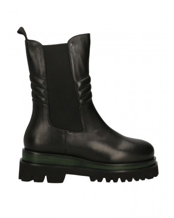 EMANUELLE VEE - Leather Beatles Boots - Black/Green