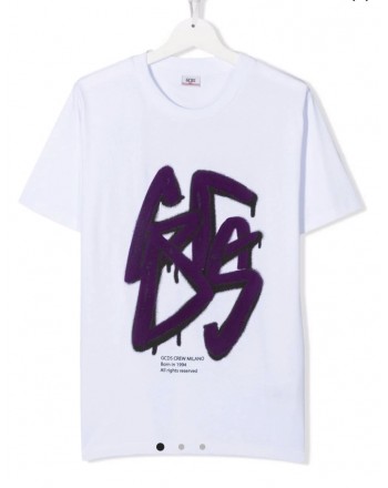 GCDS BABY - T-shirt con logo graffiti 028447 - Bianco