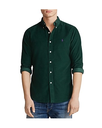 POLO RALPH LAUREN - Camicia a costine in velluto - Collage Green