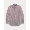 POLO RALPH LAUREN - Slim-Fit Striped Poplin Shirt 710849298 - Wine / White