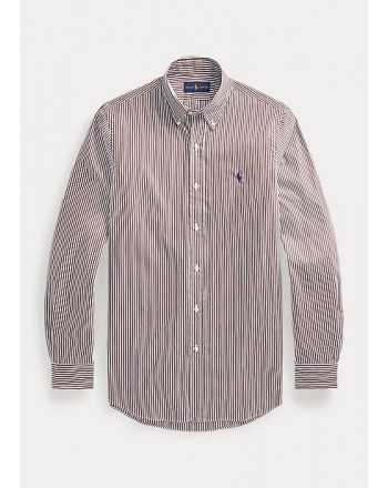 POLO RALPH LAUREN - Slim-Fit striped poplin shirt 710849298 - Brown / White