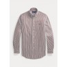 POLO RALPH LAUREN - Slim-Fit striped poplin shirt 710849298 - Brown / White