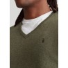 POLO RALPH LAUREN - Merino wool sweater with V-neck - Gray