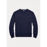 POLO RALPH LAUREN - Merino wool sweater with V-neck - Hunter Navy
