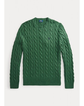 POLO RALPH LAUREN - Cable-knit cotton sweater 710775885 - Green Heather