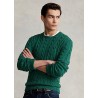 POLO RALPH LAUREN - Cable-knit cotton sweater 710775885 - Green Heather