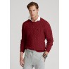 POLO RALPH LAUREN - Cable-knit cotton sweater 710775885 - Bordeaux