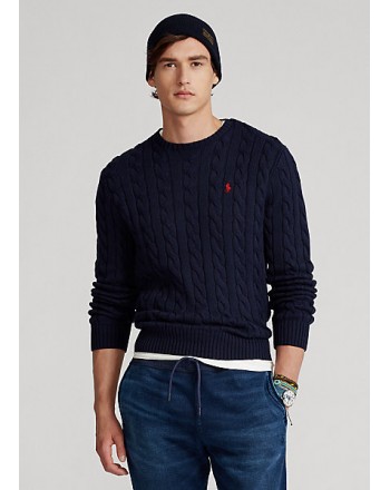 POLO RALPH LAUREN - Cable-knit cotton sweater 710775885 - Navy
