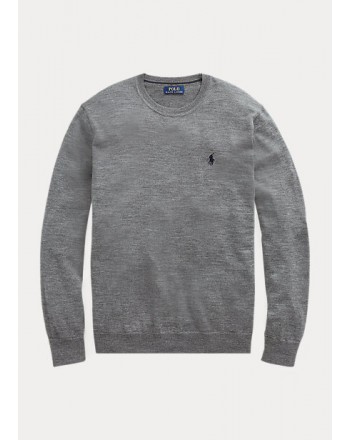 POLO RALPH LAUREN - Washable wool crewneck sweater 710714346 - Gray heather