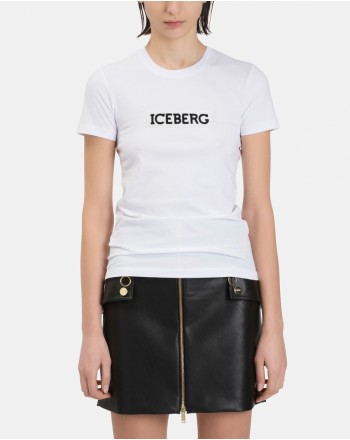 ICEBERG - Paillettes Logo T-Shirt - White