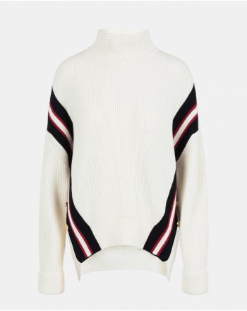 ICEBERG - Wool Knit with Matching Stripes - Cream