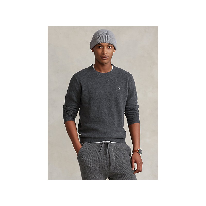 POLO RALPH LAUREN - Merino wool crewneck sweater 710667378 - Gray