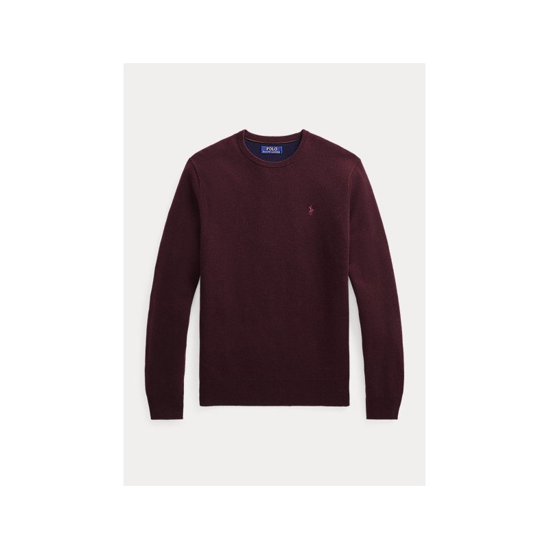 POLO RALPH LAUREN - Merino wool crewneck sweater 710667378 - Wine