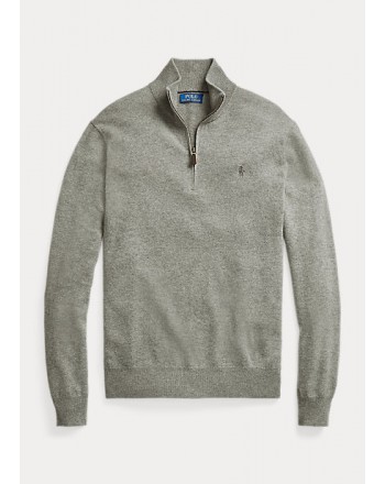 POLO RALPH LAUREN - Merino wool sweater with zip 710723053 - Grey